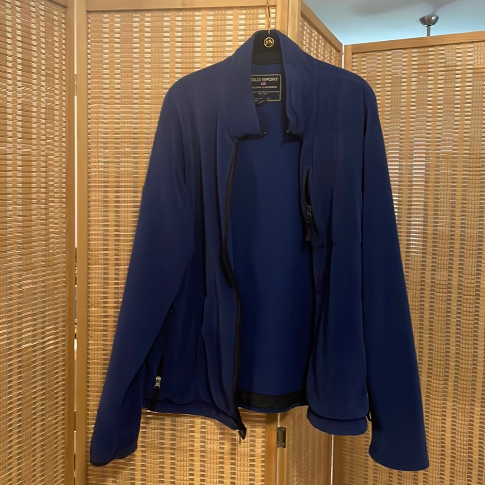 Men’s Polo Sport Blue Fleece Zip-up